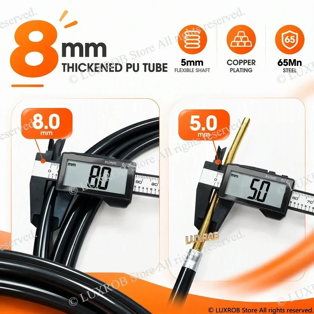 4M Drain Cleaning Kit  2-4 Optional Attachments Steel Flexible Shaft Drain Auger Snake Pipe Dredger for Sink Sewer Clog Remover