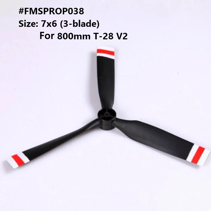 FMSRC 800mm Mini T28 T-28 V2 Propeller 7*6 inch 3 Blade FMSPROP038 RC RC Airplane Aircraft Hobby Model Plane Spare