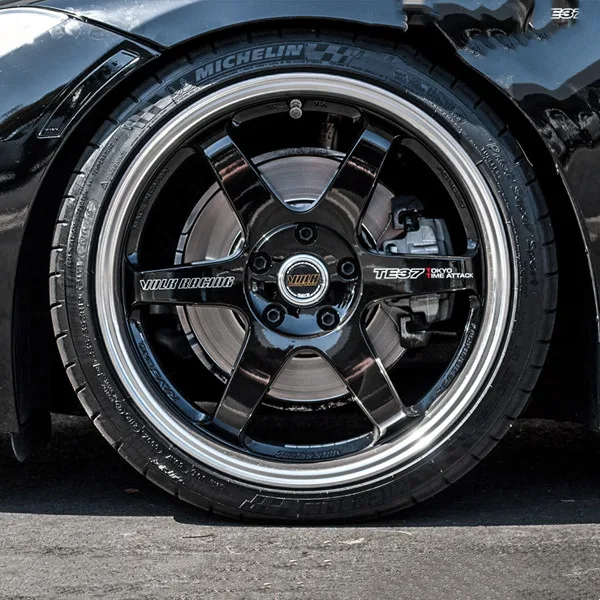 4x Car Sticker Vinyl Sticker for TE Wheel TE37 TOKYO Time Attack Racing Modified Decal Auto wheel tire tyre rims decoration