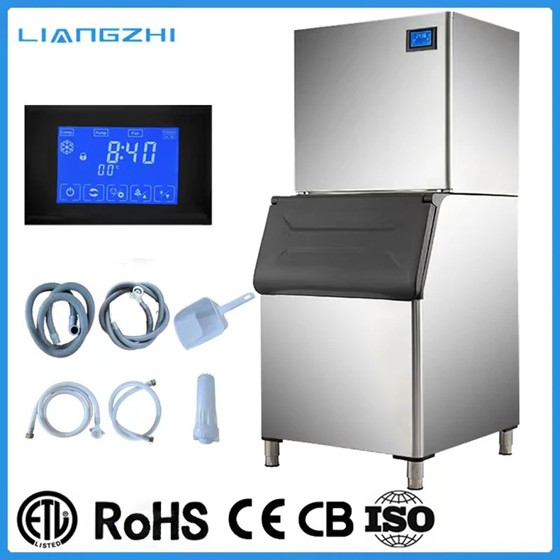 280kg/24h Automatic Refrigeration Crescent Ice Maker Machine with High Compressor for Professional Kitchen Restaurant Pro