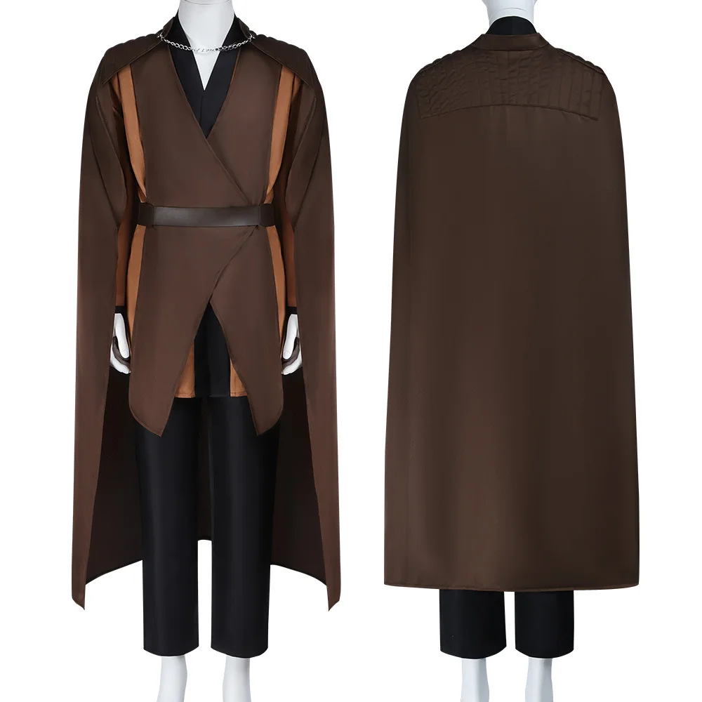 

Adult Men Halloween Carnival Party Suit Count Dooku Cosplay Dark Brown Coak Uniform Costume
