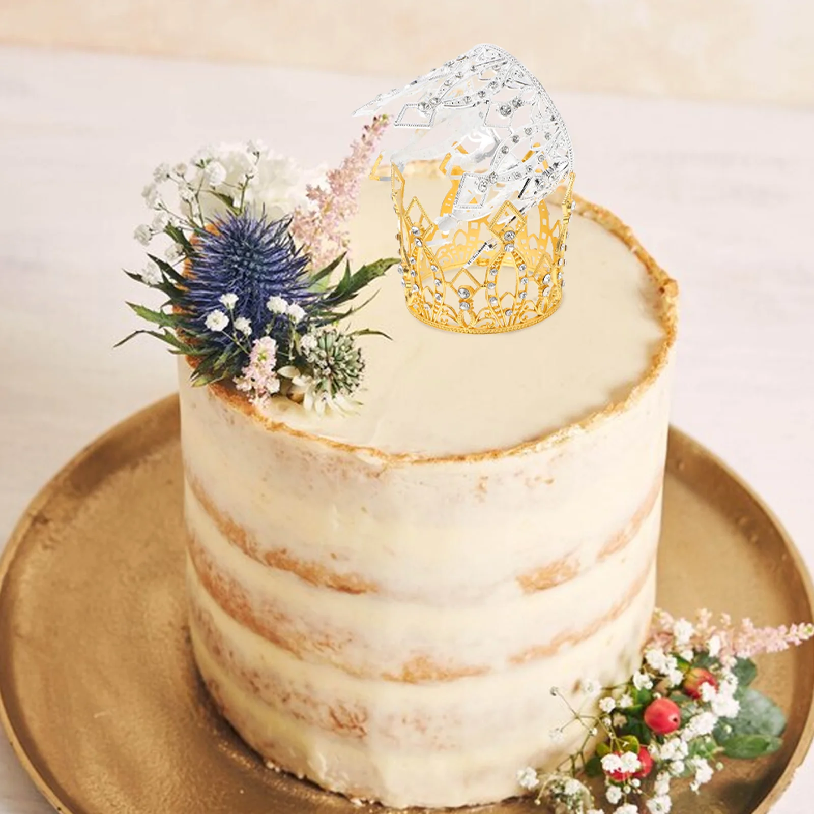 2 шт. мини-топпер в стиле барокко с короной для торта из сплава со стразами, винтажные украшения для свадьбы, принцессы, дня рождения, душа