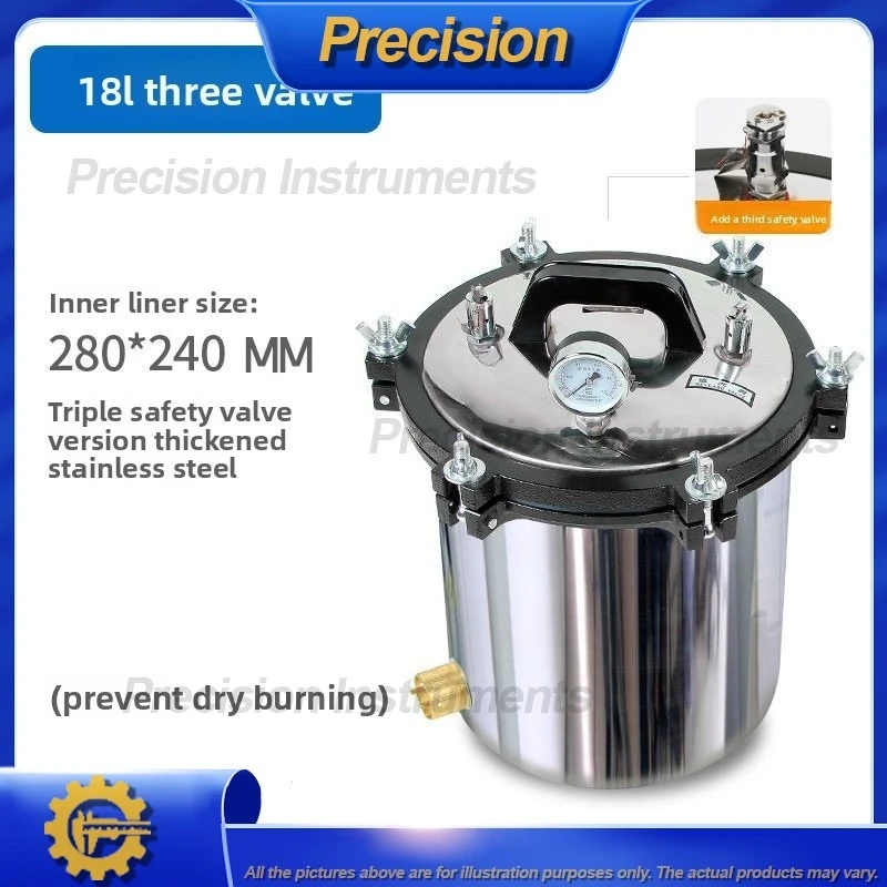 Sterilizer for Autoclave Sterilization Equipment Stainless Steel Portable Vertical Steam Sterilizer Lab Medical Small