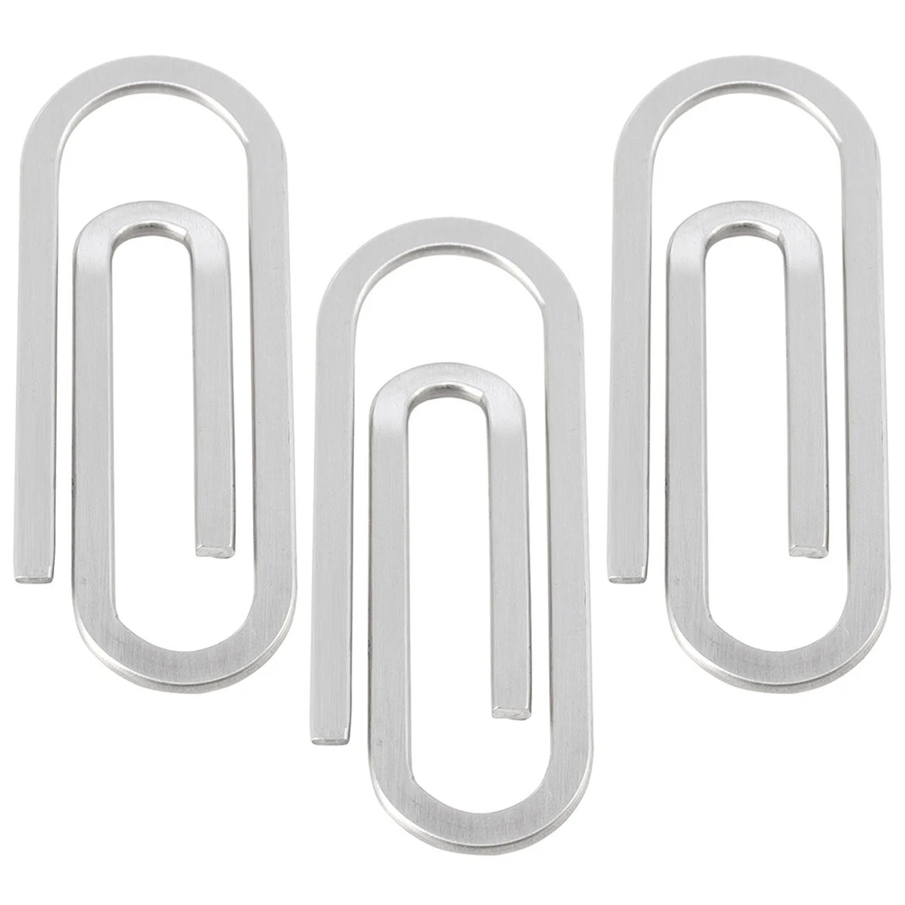 

3pcs Stainless Steel Money Clips Strong Clamping Force Anti-Slip Paper Fixing Clamp For Bills Files Office School Supplies Bulk