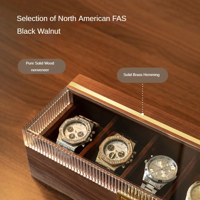 Luxury Watch Box Wooden Shockproof Mechanical Watch Case Storage Box 5 Slots Personalised Display Case Organizer Accessory