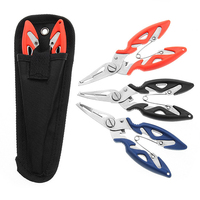Fishing Pliers Curved Mouth Textured Handle Crimping Slots Multifunctional Gear Corrosion Resistant Stainless Steel