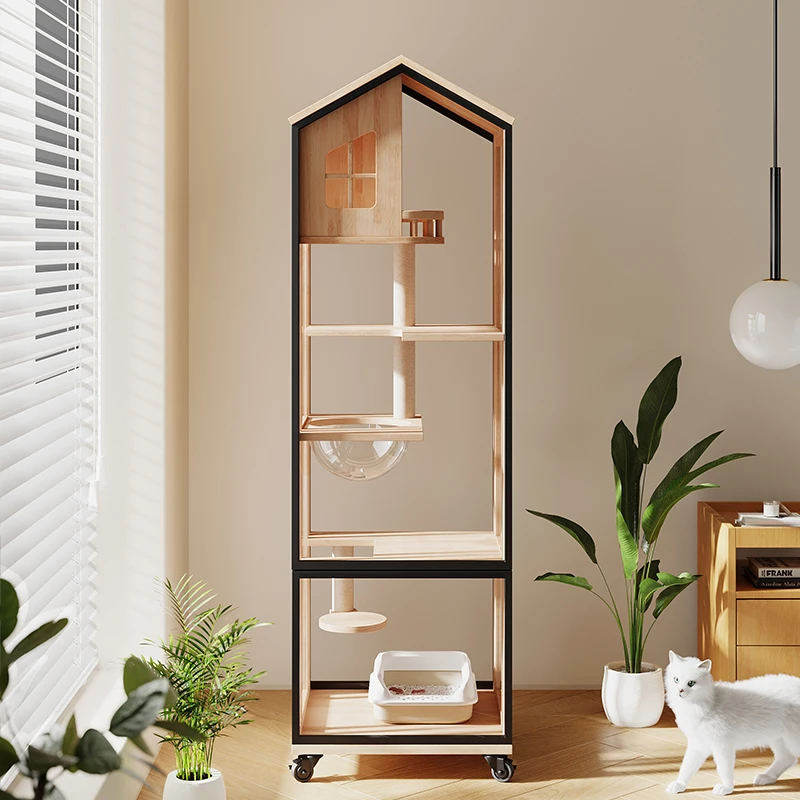 

Luxury cat villa pet store cat cabinet ventilation decoration household indoor two cats with toilet integrated large space