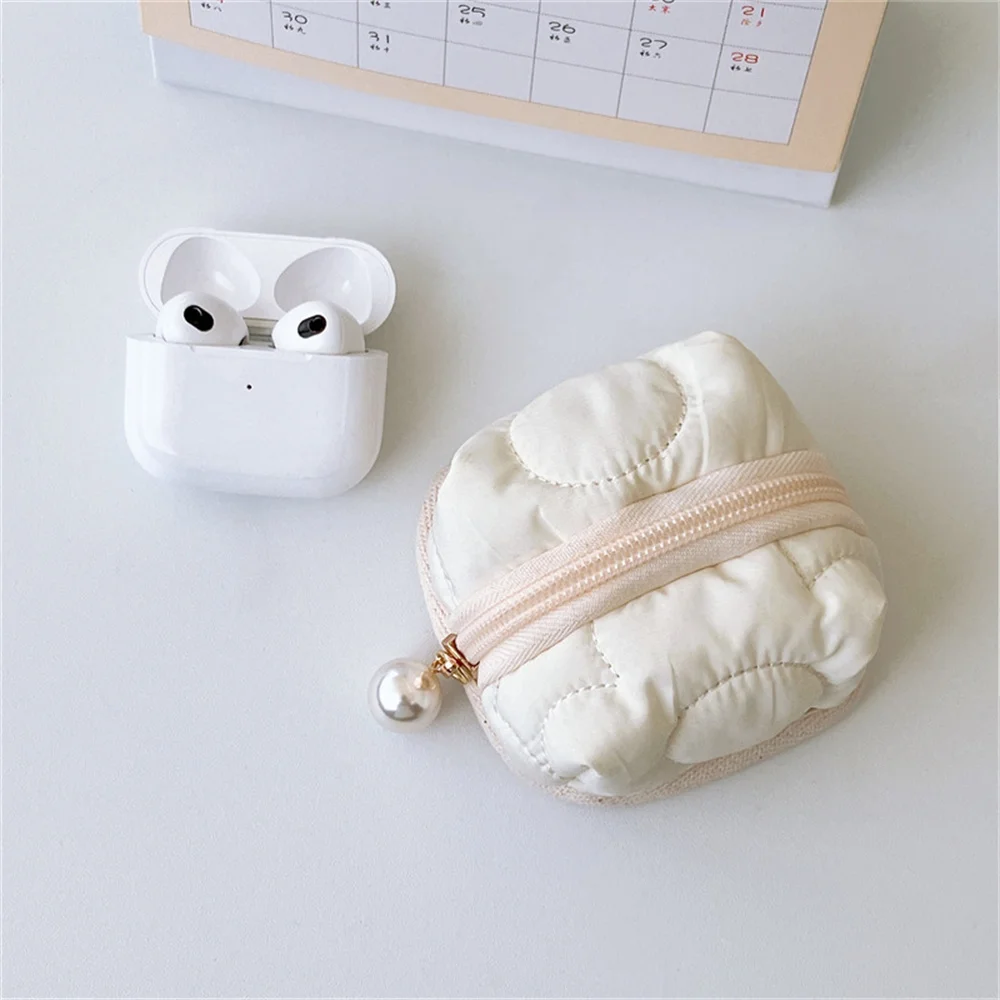 Cute Small Change Coin Purse Pouch Earphone Cover Protective Case Bluetooth Earphone Bag Storage Bag Female Jewelry Organizer