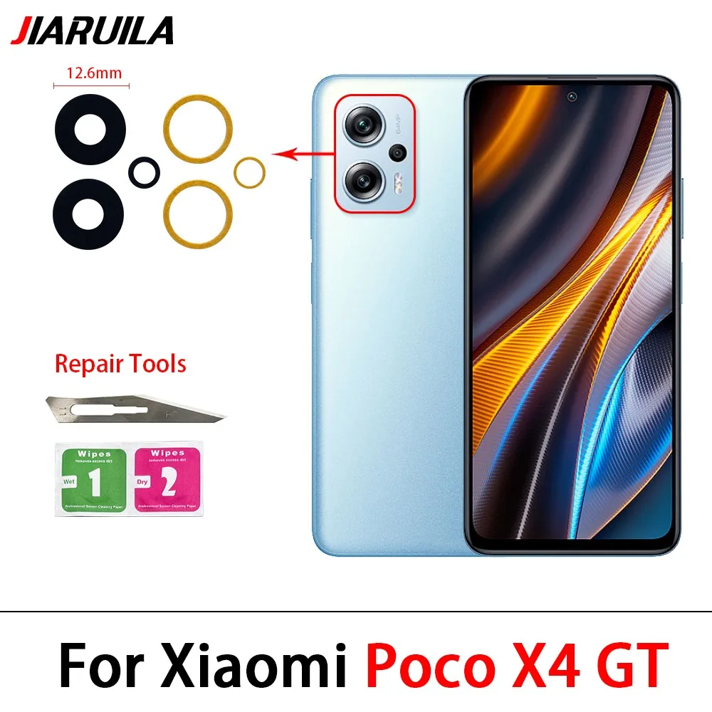 New Camera Glass For Xiaomi Poco F4 X4 M4 Pro F5 Gt 4G 5G Rear Back Camera glass Lens With Glue Adhesive