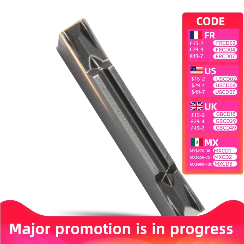 

MGMN H01 Carbide Grooving Inserts for CNC Lathe Turning Tool High Hardness Metal Cutting Inserts (10Pcs/Box)