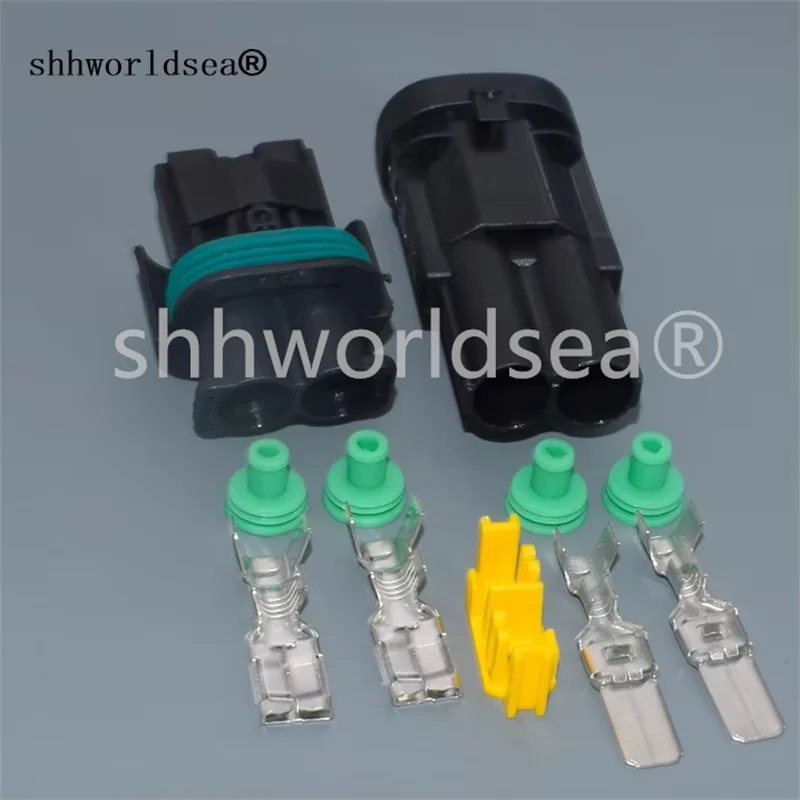 Shhworldsea 2/100Sets 2 Pin/Way Female And Male Water Tank Electronic Fan Plug High Current Connector For Nissan