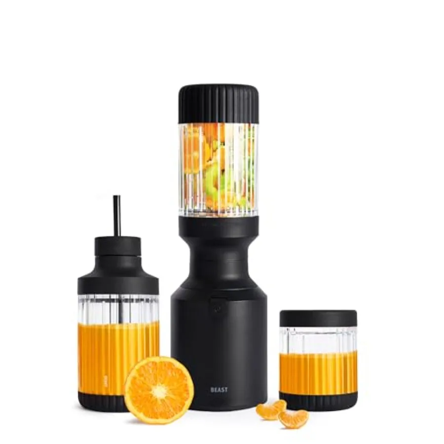 Mini Licuadora Plus para Cocina, Licuadora de Sobremesa para Smoothies, Batidos, Aderezos, Salsas y Dipos, 600W, Negro Carbón, con Recipientes Adicionales y Pajita