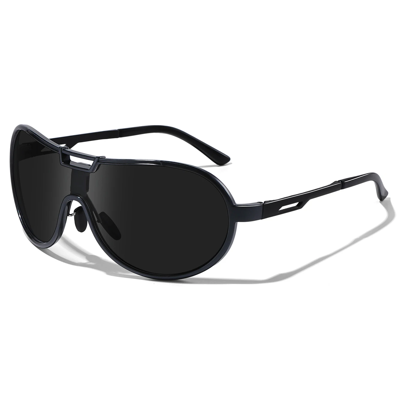Modische Sonnenbrille für Damen und Herren, runde Brille mit großem Rahmen und UV-Schutz zum Fahren, Wandern, Reisen – Detail 3
