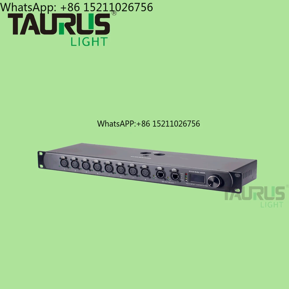 Hight Quality Rack-Mount Art-Net/sACN to DMX/RDM Controller with 8-Port Optical Splitter With LED Screen