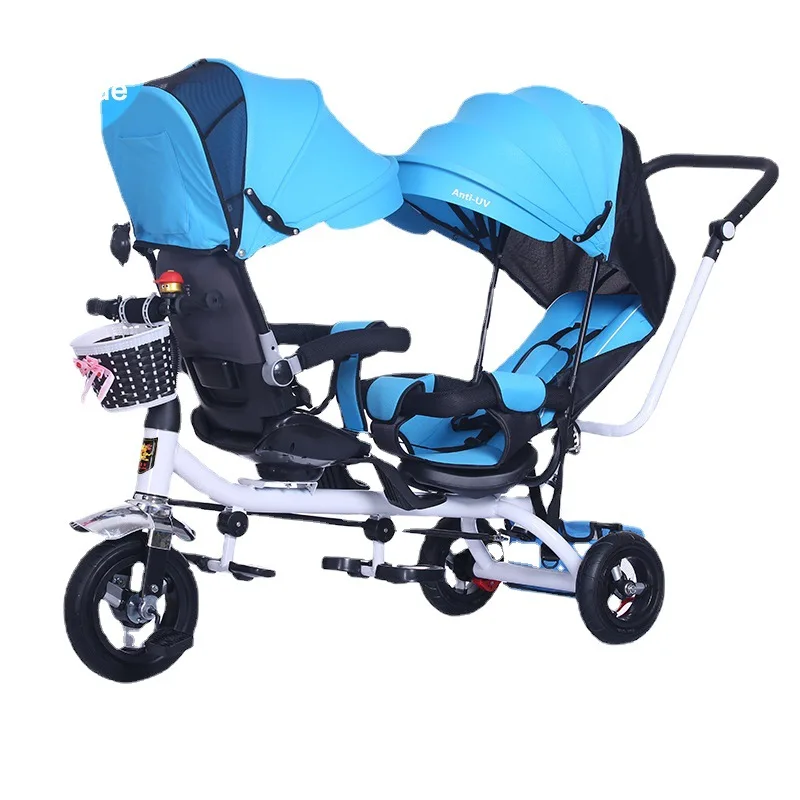 Kinder Driewieler Twin Handkar Tweepersoons Baby Fiets Baby Lichtgewicht Kinderwagen Kinderwagen