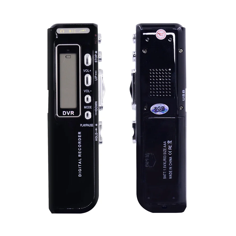 8GB Voice Activated Portable Recorder MP3 Player Telephone Audio Recording Interview Digital Voice Recorder Dictaphone