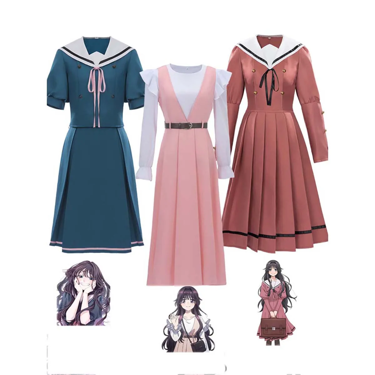 Costume ou perruque de cosplay pour femmes, Anime The Fragrant Flower Blooms with Dignity Kaoruko Waguri