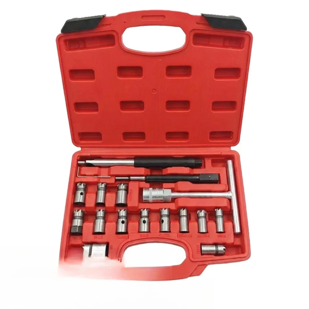 6/7/10/17pcs Diesel Seat Cleaning Tool Set,  Seat Reamer & Restoration Kit for Diesel Vehicles