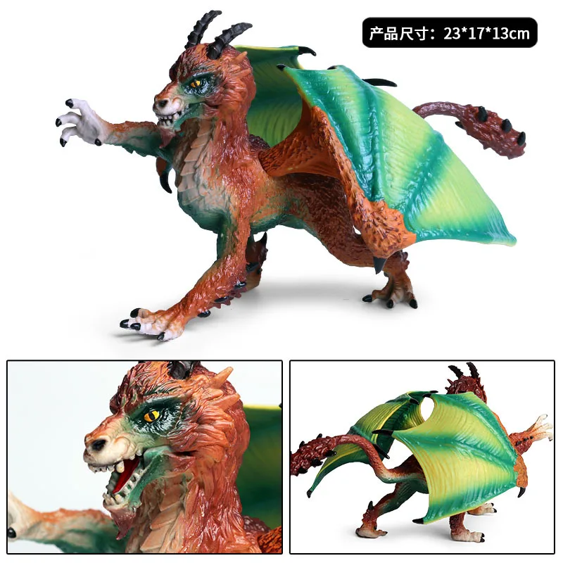 Kinderen Solide Speelgoed Dinosaurus Model Plastic Model Ornamenten Oude Mythische Dieren Warcraft Draak Wilde Draak Vuur