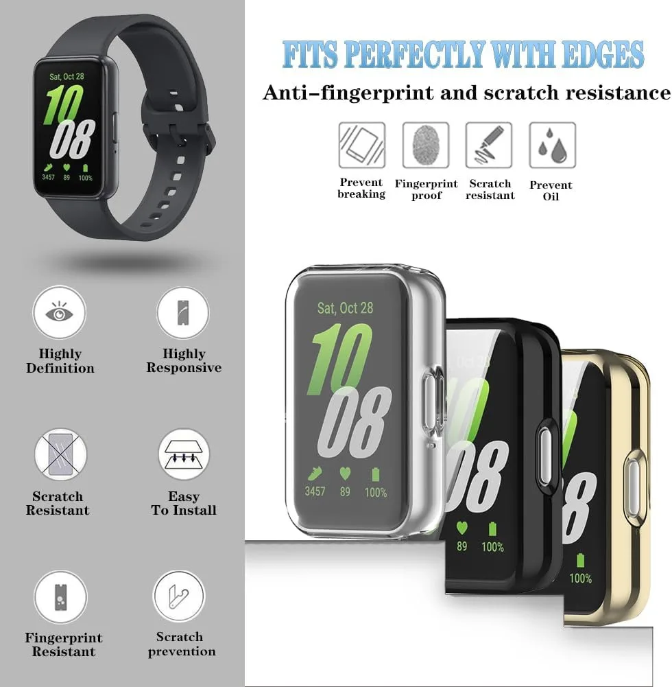 Compatible avec Samsung Galaxy Fit3 (SM-R390) Housse de protection en TPU, coque de protection pour montre intelligente souple et durable