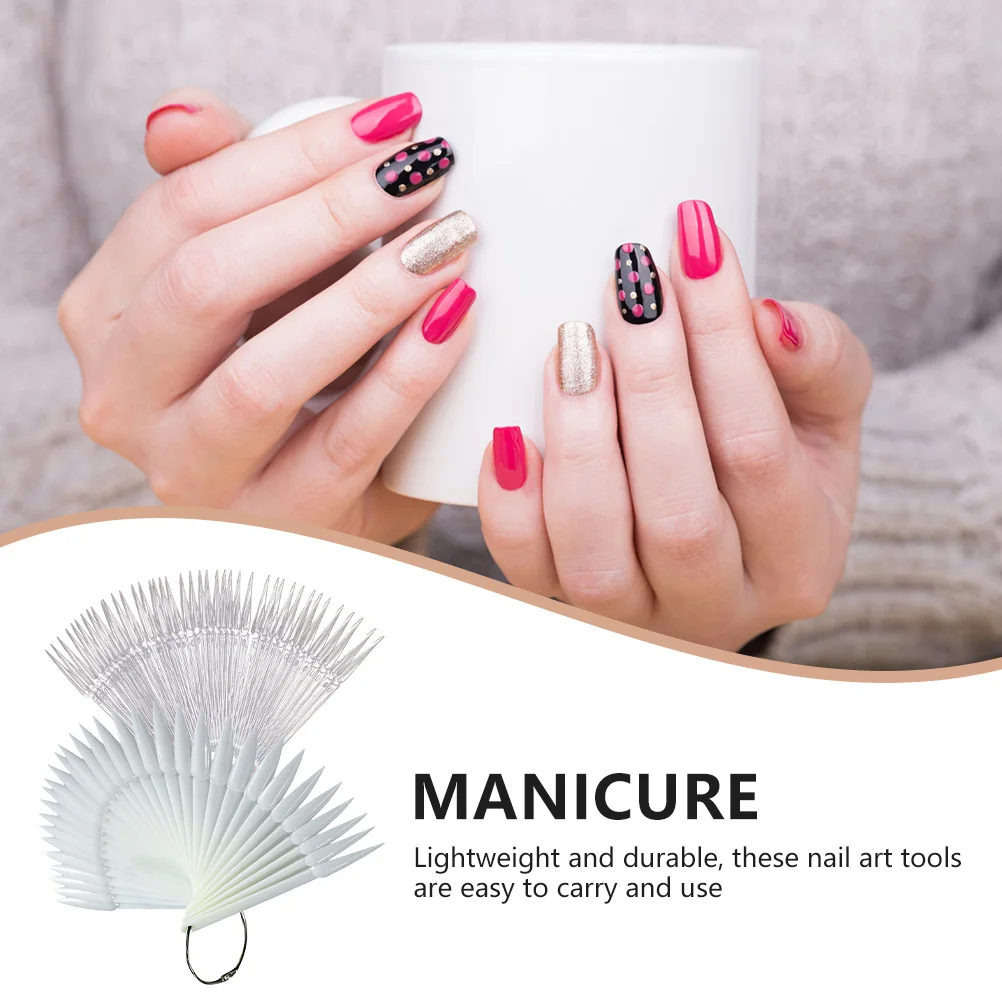 

2 Sets Manicure Nail Color Display Boards Plastic Sample Cards Sturdy Durable Creative Template Book Art Tools Lightweight Easy