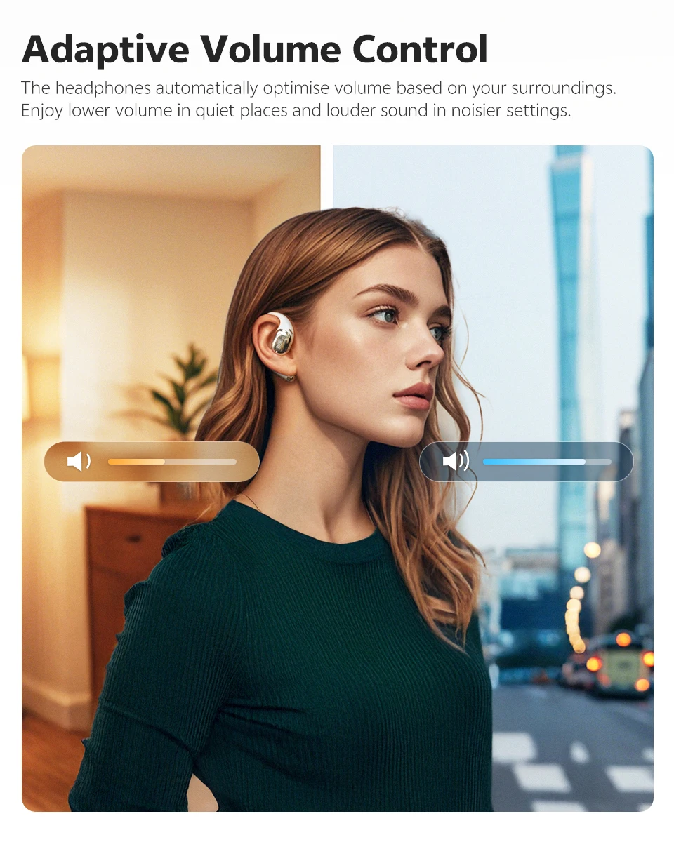 QCY Crossky R70 CT02 Open-Ear Sport Wireless-Kopfhörer Bluetooth 6.0 Hi-Res LDAC Ohrbügel Kopfhörer Drahtlose Lade-Ohrhörer 52 Stunden – Detail 7