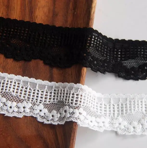 Width:3cm(1.18”inch) Elastic Embroidery Lace Checkered Flower Pattern Laces Clothing Sewing Accessories decoration(SSA-4842)