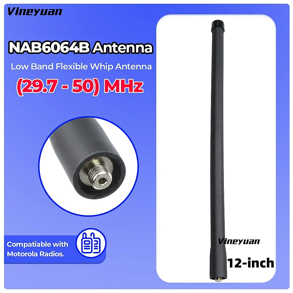 NAB6064B Low Band 29.7-50 MHz Heliflex Antenna for Motorola PR860 HT750 PR860 HT1250 HT1250LS HT1550 EX500 PR1500 Portable Radio