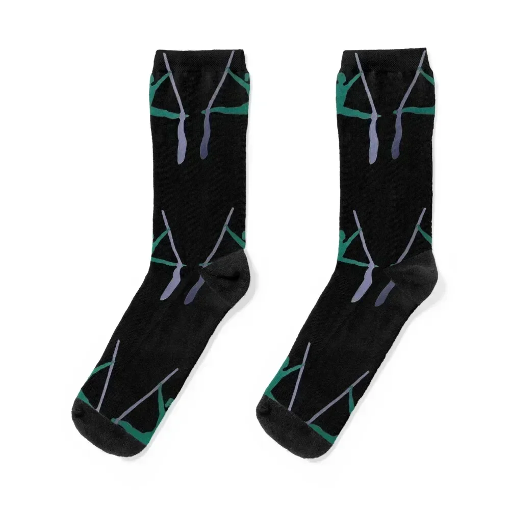 

aerial silk splitts double foot lock (balck background) Socks custom floral funny gifts Socks Women's Men's