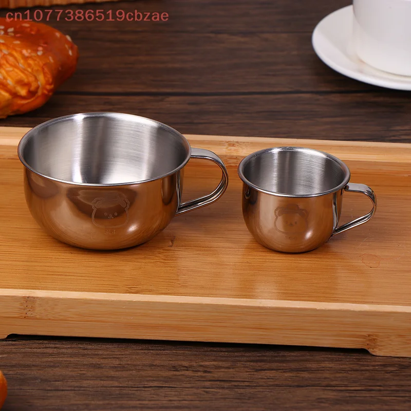 Mini-Wasserbecher mit Griff, Edelstahl 304, langlebig, verbrühungshemmend, Milch-Kaffeebecher, Trinkbecher für Kinder, Trinkgeschirr für Studenten
