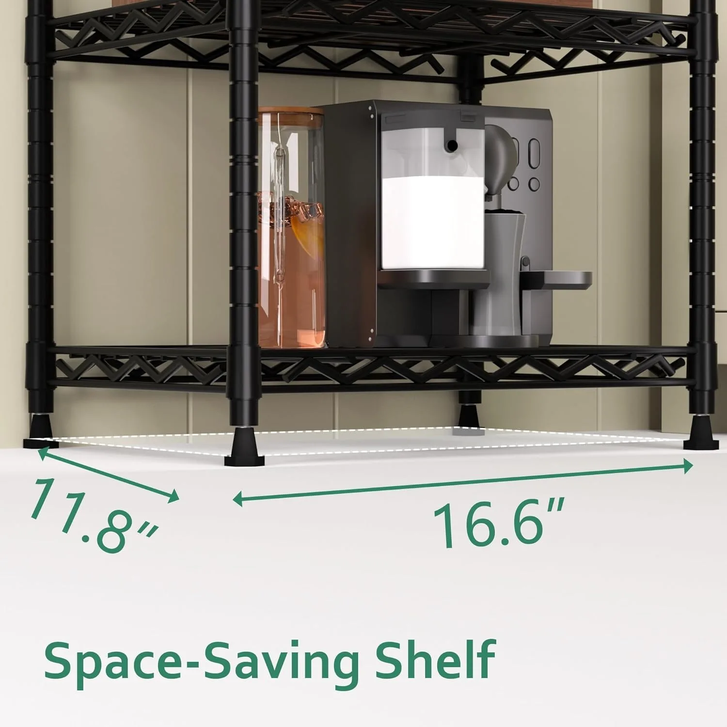 6-Tier Storage Shelves Standing Shelving Metal Units, Adjustable Height Wire Shelf Display Rack for Pantry Laundry Bathroom