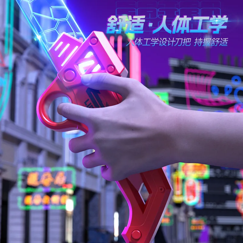Spark Mini Lightsaber Spray Battle Blade LED Light Laser Glowing Sword Cool Flashing Effect Toy for Boys Kids Creative Cosplay