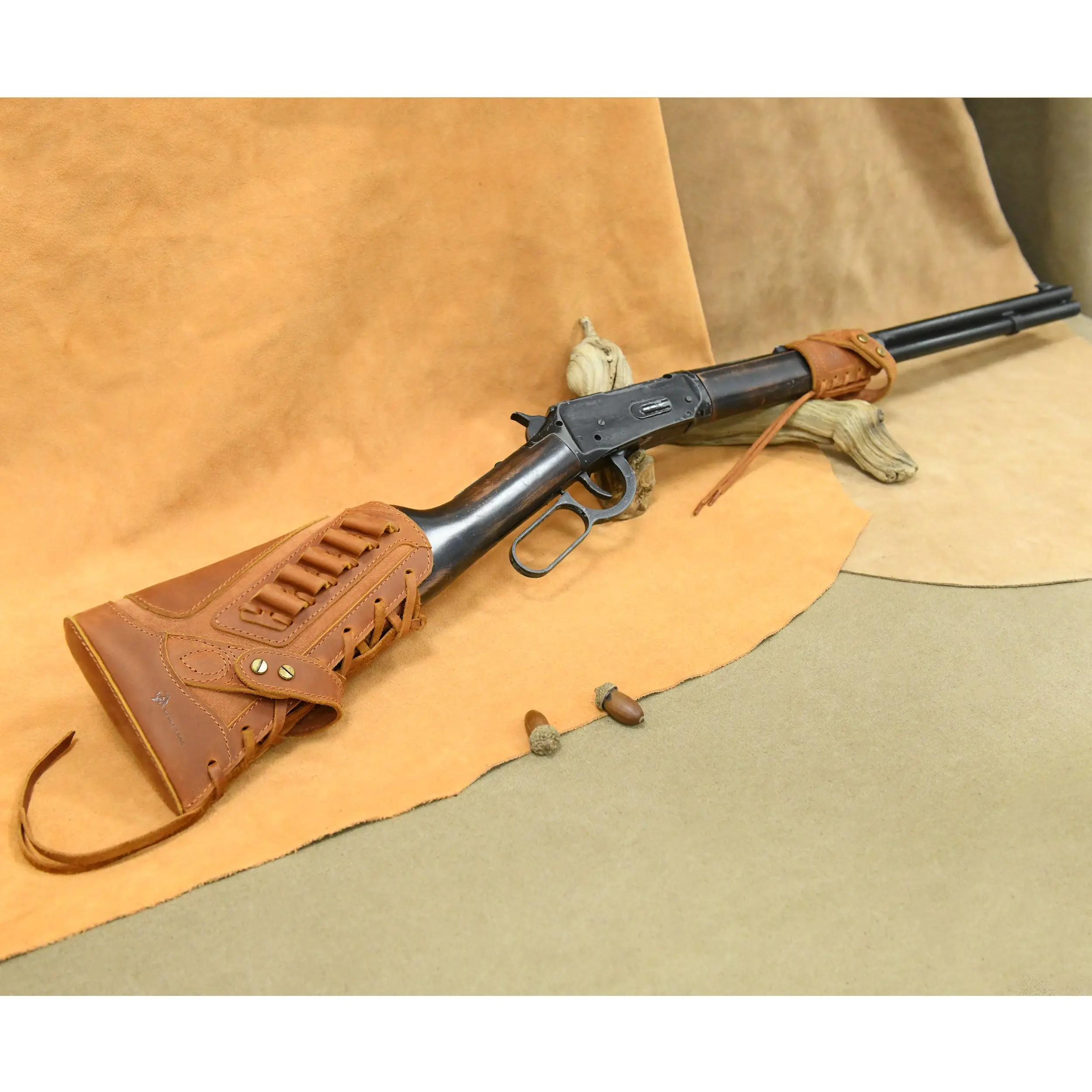 1 دعوى لا الحفر الجلود بندقية الذخيرة غطاء أزرار الحقيبة مع حلقة حامل البندقية ل.30/30.308.22.45/70.357