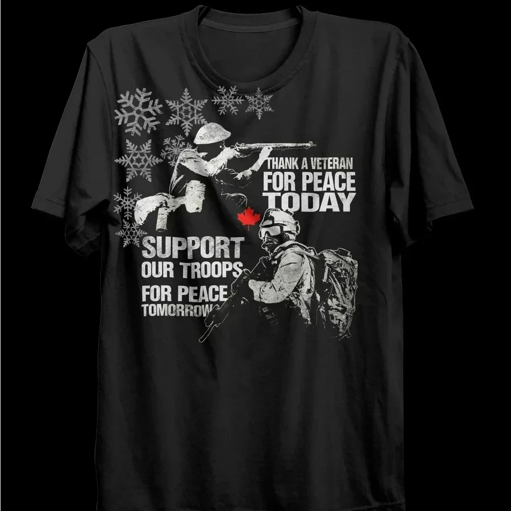 

Thank A Veteran, Support Our Troops Canadian Military T Shirt. Short Sleeve 100% Cotton Casual T-shirts Loose Top Size S-3XL