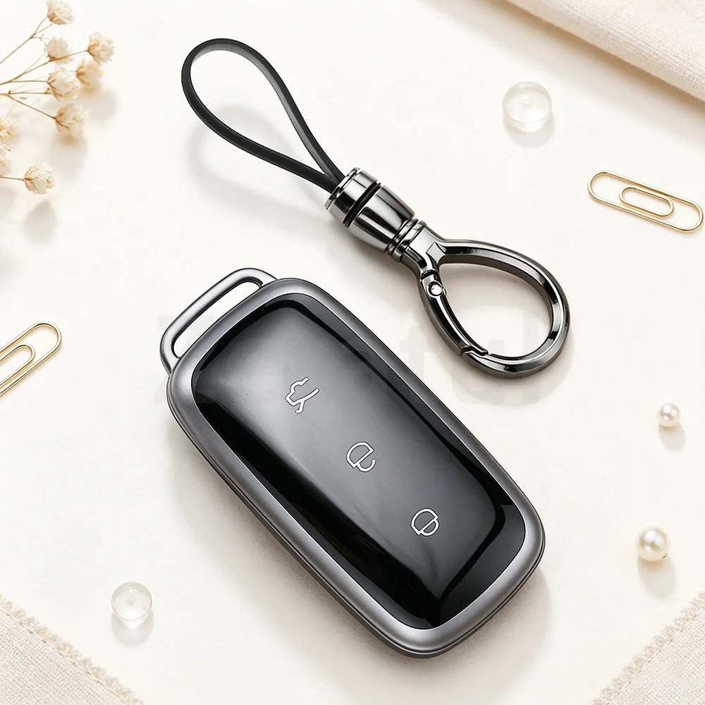 Gun Grey TPU Keyless Car Remote Key Case Cover Car Key Fob Shell Holder for Geely Galaxy L7 2023 L6 MAX 1.5T Plus AIR PRO Suede