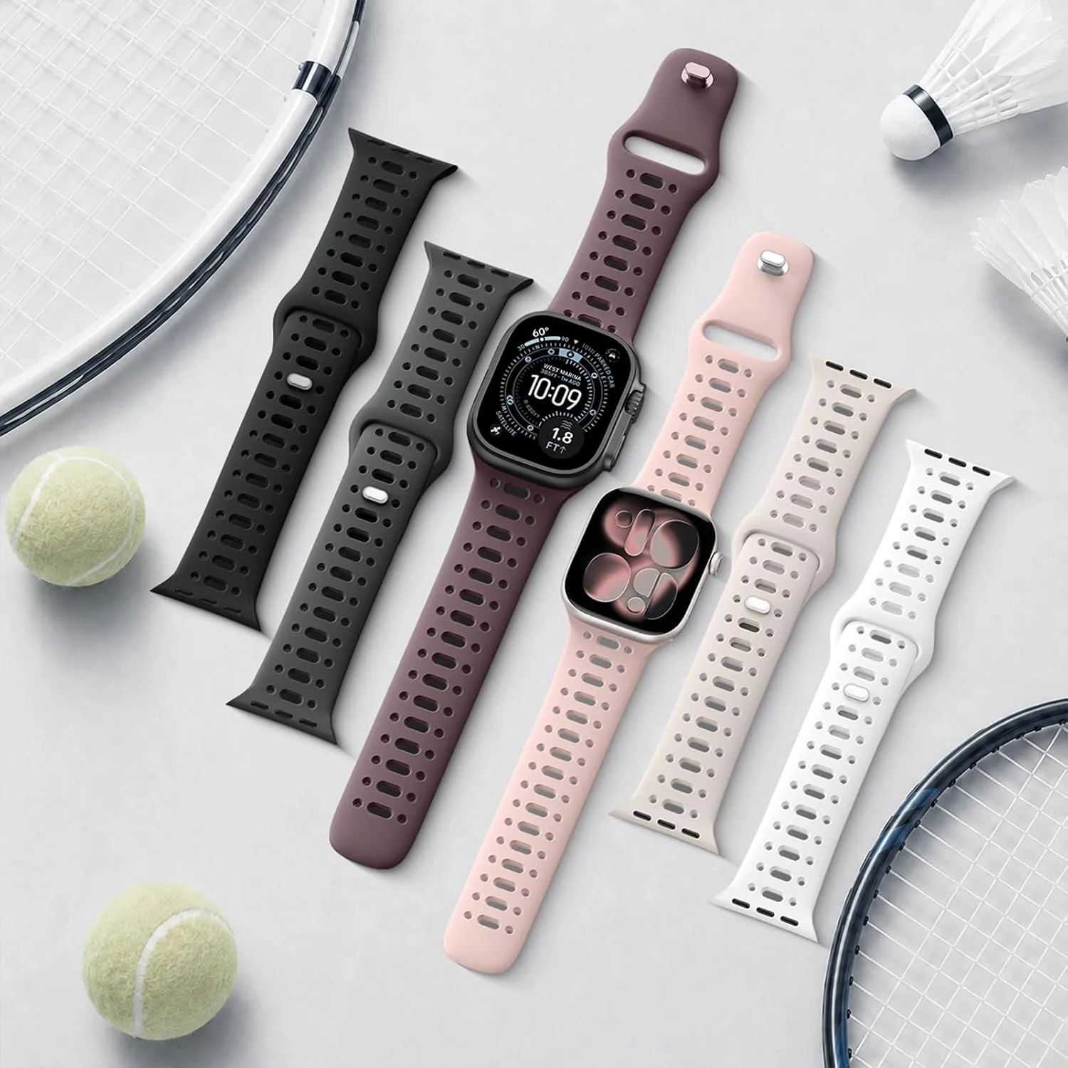 Sportarmband für Apple Watch Ultra 2 3 Band 49mm 46mm 45mm 44/42/41/40mm Silikon Atmungsaktives Armband Correa Serie 11/10/9/8/SE
