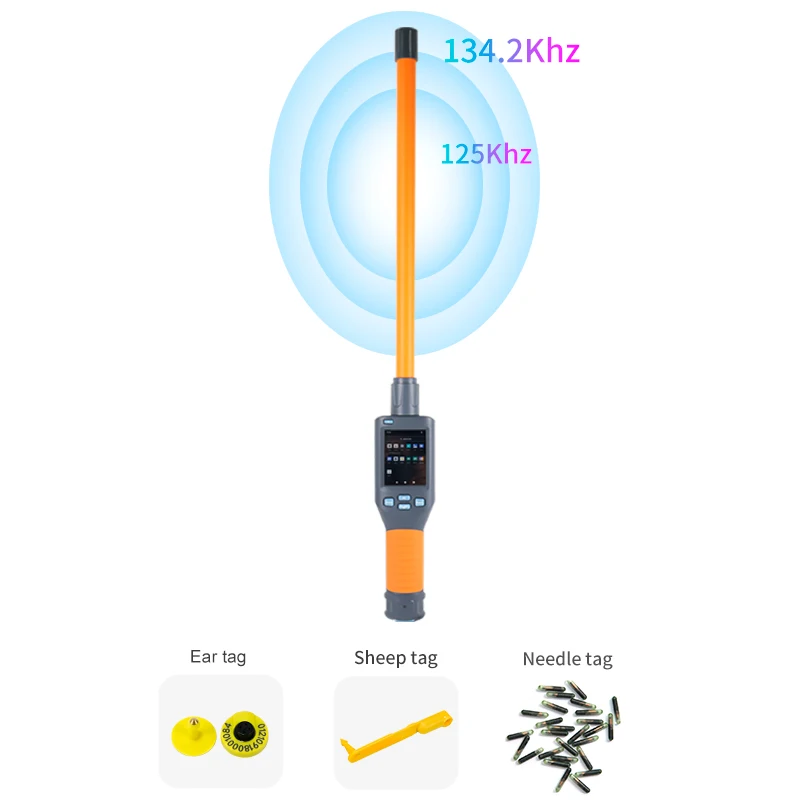 Android 13 Developable Animal RFID 134.2kHz Stick Reader Long Wand Microchip Scanner RFID Animal Tag Reader for Farm