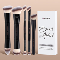 MAANGE 5pcs Basic Makeup Brushes Triangle Concealer Dual-head Foundation Powder Blush Details for Eyeshadow Brushes Beginner