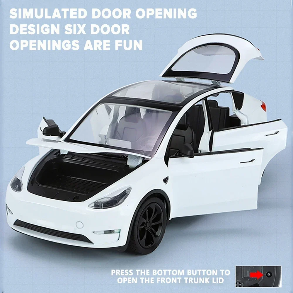 Metal Cars Toys Scale 1/24 Y Diecast Alloy Car For Boys Children Kids Toy Vehicles Sound And Light Pull Back