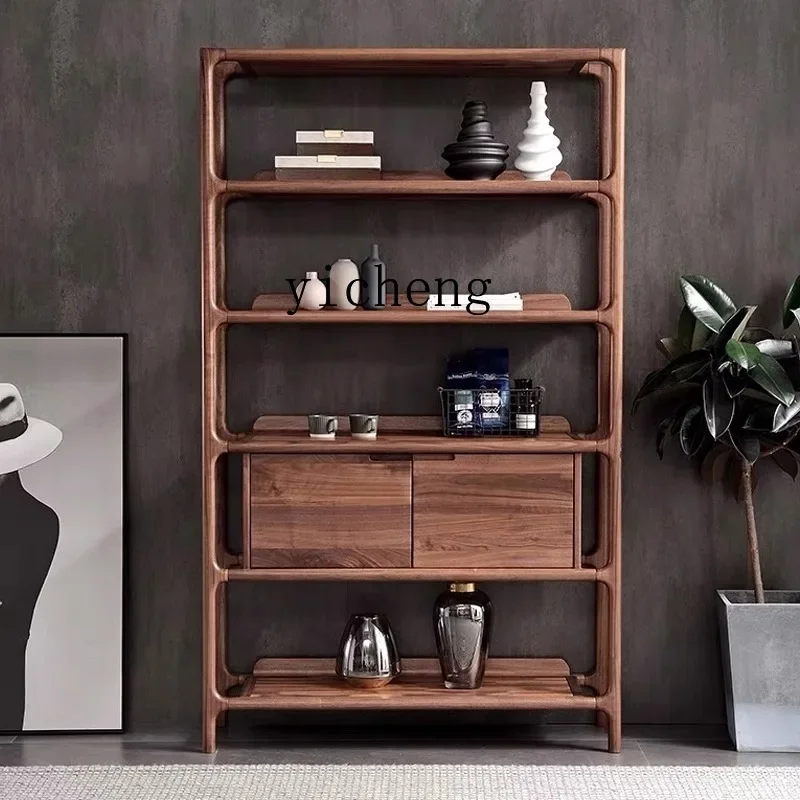GZ-26 New Chinese North American Black Walnut Bogu Rack Solid Wood Display Cabinet Bogu Rack