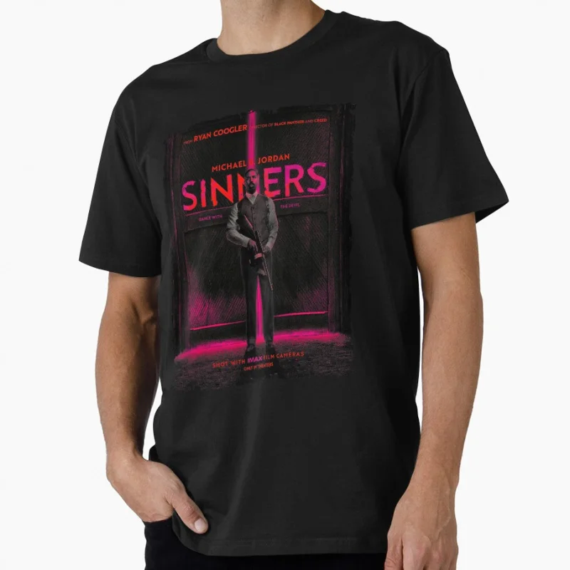

Vintage Sinners Movie 2025 horror vampire Dancing With The Devil gift T shirt for men Large size Tops S-6XL printed clothes