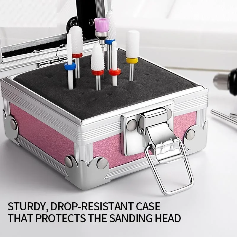 25 löcher Nail art Bohrer Lagerung Box Maniküre Schleifen Polnischen Kopf Bit Halter Display Nägel Bohrer Bits Organizer Display-ständer