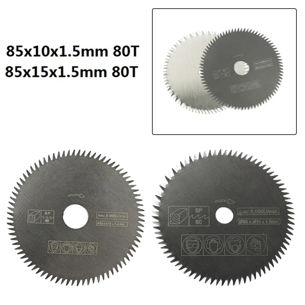 Lame de Scie Circulaire en Alliage Dur, Disque de Coupe, Alésage de 10mm, 80 Dents, pour Bois, Plastique, PCB, Outil de Découpe, 85mm, 1 Pièce