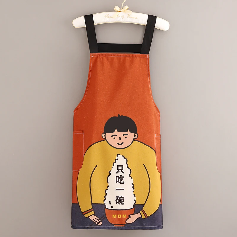 Summer new adult cute Apron Women's Home Kitchen Breathable Wear-resistant Cooking Apron Work Western-style Overalls