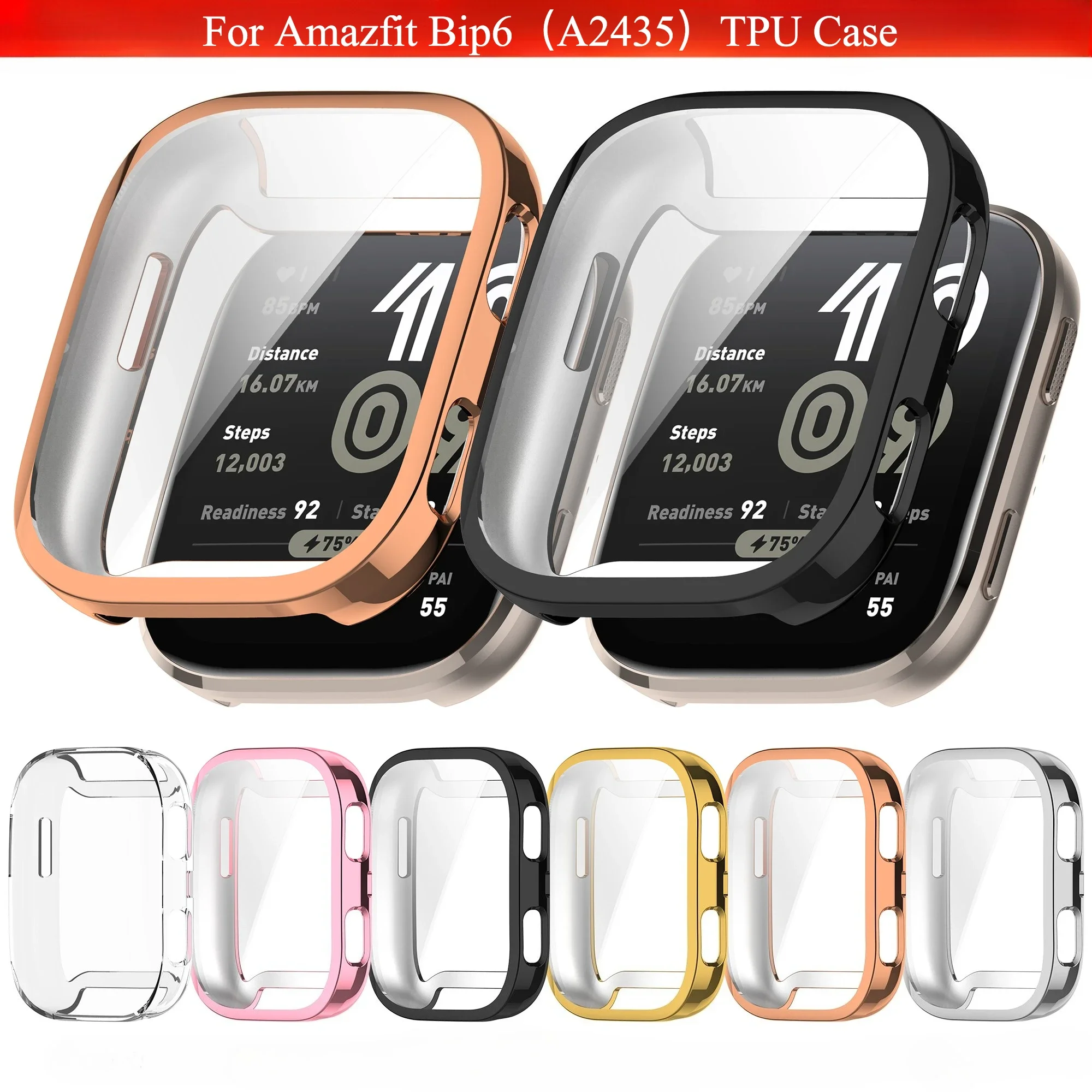 TPU Case Screen Protector for Amazfit Bip 6 Smartwatch All-around Protective Case Bumper for Amazfit Bip 6 Cover Accessories