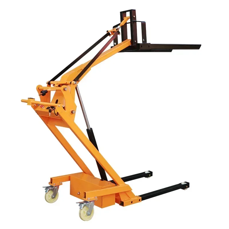 AAPortable Hydraulic Handling Crank Arm Forklift Small Lifting Simple Handling Manual Truck