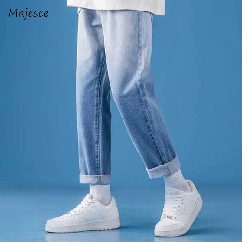 

Gradient Color Jeans Men Autumn Daily Teenager Youthful Vitality Harajuku Hong Kong Style Stylish Chic Leisure Advanced Trousers