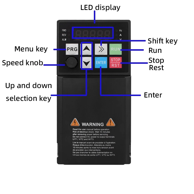 

Variable Frequency Drive 3 Phase Inverter VFD 0.4-2.2KW 380V Input and Output Fan/Water Pump Inverters Speed Controller 500Hz