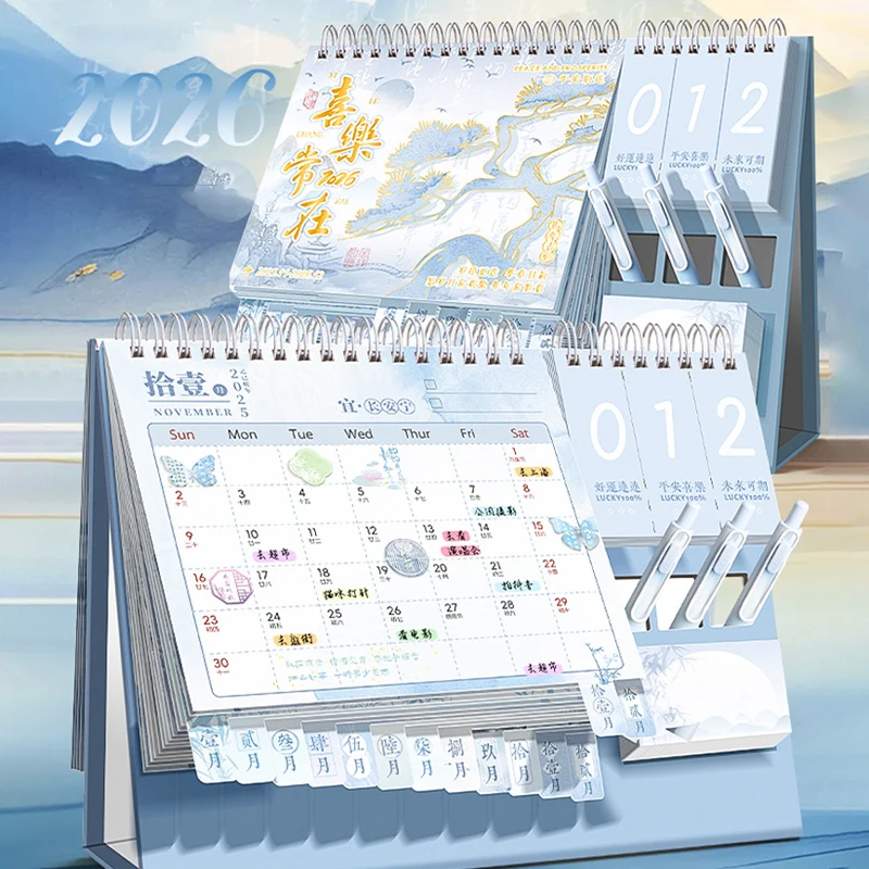 

2026 New Desk Calendar Multi-functional Desktop Calendar Creative Holiday Countdown Notebook Daily Schedule Planner