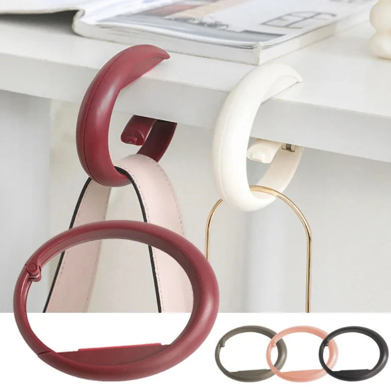 

Portable Bag Hook Hanger Foldable Table Hook Office Decor Plastic Desk Side Hook Use Handbag Travel Bag Organizer Hook Holder